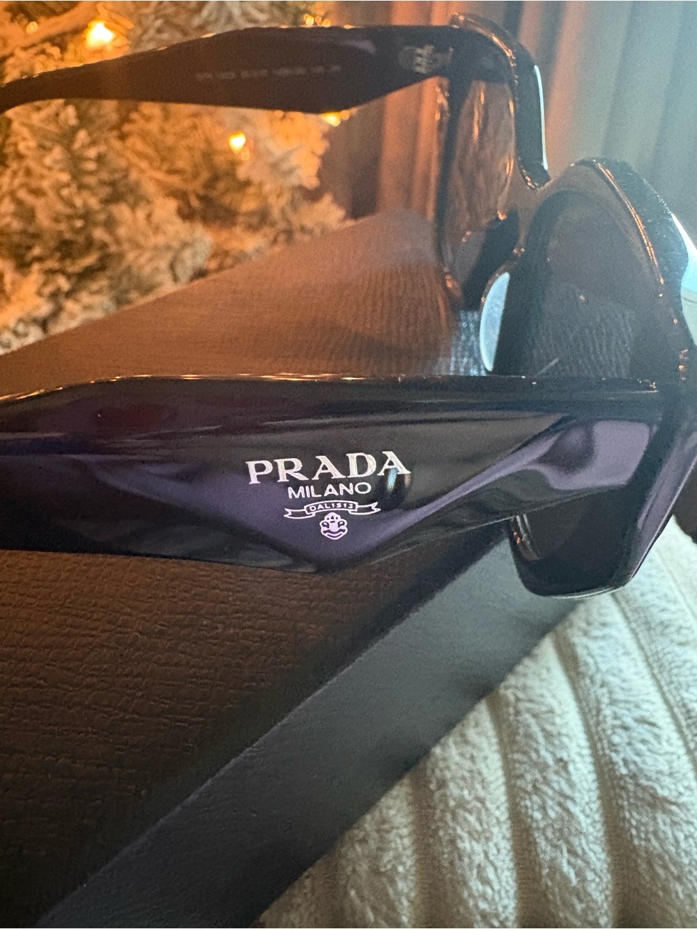 Prada Black Cat-Eye Sunglasses with Blue Lenses - Picture 4 of 7